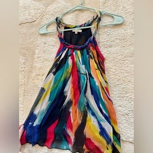 Matty M Multicolor Braided Neckline Dress